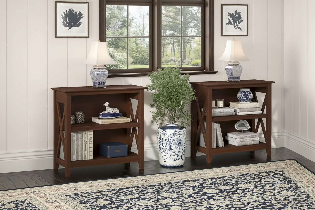 Dark Cherry Bookcase Set - Larger